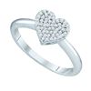 Image 1 : 10KT White Gold 0.15CTW DIAMOND MICRO PAVE HEART RING