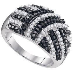 10KT White Gold 0.75CTW BLACK DIAMOND FASHION RING