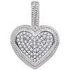 Image 1 : 10KT White Gold 0.15CTW DIAMOND MICRO-PAVE HEART PENDAN