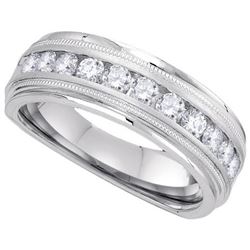 10KT White Gold 0.25CTW-Diamond MENS BAND