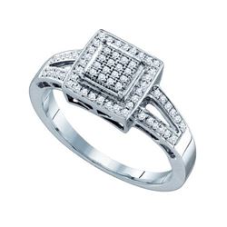 10KT White Gold 0.20CTW DIAMOND MICRO PAVE RING