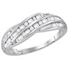 Womens 10K White Gold Swirl Real Diamond Wedding Engage