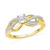 Image 1 : 10K Yellow-gold 0.16CTW DIAMOND FASHION RING