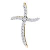 Image 1 : 14K Yellow-gold 0.25CTW DIAMOND CROSS PENDANT