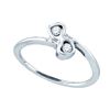 Image 1 : 925 Sterling Silver White 0.05CTW DIAMOND HEART EARRING