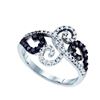 Image 1 : 14KT White Gold 0.33CT BLACK DIAMOND MICRO PAVE RING
