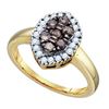 Image 1 : 10KT Yellow Gold 0.51CTW COGNAC DIAMOND FASHION RING