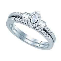 10KT White Gold 0.22CTW DIAMOND BRIDAL SET