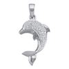 Image 1 : 10KT White Gold 0.10CTW ROUND DIAMOND DOLPHIN LADIES PE