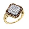 Image 1 : 10KT Yellow Gold 1.00CTW COGNAC DIAMOND LADIES FASHION