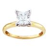 Image 1 : 14KT Yellow Gold Two Tone 1/4CTW PRINCESS DIAMOND SOLIT