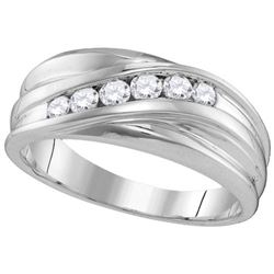 10KT White Gold 0.33CTW-Diamond MENS FASHION BAND