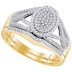 10K Yellow-gold 0.40CTW DIAMOND MICRO PAVE BRIDAL RING