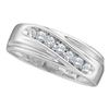 Image 1 : 10k White Gold Round Channel-set Natural Diamond Mens C