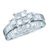 Image 1 : 10KT White Gold 0.53CT DIAMOND CENTER PRINCESS BRIDAL S