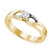 Image 1 : 925 Sterling Silver Yellow 0.06CTW DIAMOND MICRO PAVE R