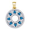 Image 1 : 10K Yellow-gold 0.50CT BLUE DIAMOND FASHION PENDANT
