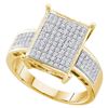 Image 1 : 10K Yellow-gold 0.30CT DIAMOND MICRO PAVE BRIDAL RING