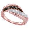 Image 1 : 10KT Rose Gold 0.25CTW DIAMOND MICRO-PAVE RING