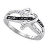 Image 1 : 925 Sterling Silver White 0.10CTW DIAMOND FASHION RING