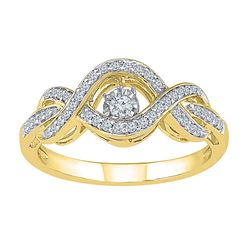 10kt Yellow Gold Womens Round Diamond Moving Twinkle So