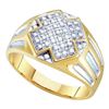Image 1 : 10K Yellow-gold 0.25CTW DIAMOND MICRO PAVE MENS RING
