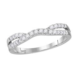 14kt White Gold Womens Round Diamond Ring Contour Enhan