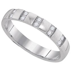 10KT White Gold 0.16CTW DIAMOND MACHINE-SET BAND