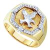 Image 1 : 10K Yellow-gold 0.25CTW DIAMOND MENS EAGLE RING