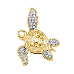 10KT Yellow Gold 0.10CTW DIAMOND MICRO-PAVE PENDANT