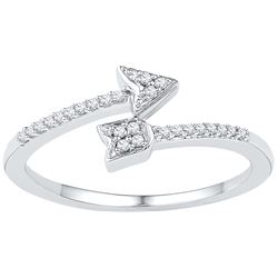 10kt White Gold Womens Round Natural Diamond Arrow Fash