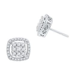 10KT White Gold 0.50CTW DIAMOND FASHION EARRINGS