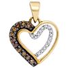 Image 1 : 10K Yellow-gold 0.20CTW DIAMOND HEART PENDANT