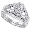 Image 1 : 10KT White Gold 0.40CTW DIAMOND MICRO-PAVE BRIDAL RING