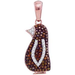 10KT Rose Gold 0.25CTW DIAMOND MICRO-PAVE PENDANT