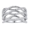 Image 1 : 10kt White Gold Womens Round Diamond Openwork Crossover