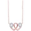 Image 1 : 10KT Rose Gold 0.05CTW DIAMOND HEART PENDANT