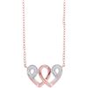 Image 1 : 10KT Rose Gold 0.05CTW DIAMOND HEART PENDANT