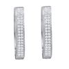 Image 1 : 10KT White Gold 0.25CTW DIAMOND MICRO PAVE HOOPS