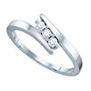 Image 1 : 14KT White Gold 0.17CTW DIAMOND 3 STONE BAND