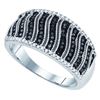 Image 1 : 10K White-gold 0.40CTW BLACK DIAMOND MICRO-PAVE RING