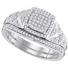 Image 1 : 10KT White Gold 0.33CTW DIAMOND MICRO-PAVE BRIDAL SET