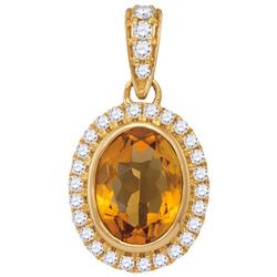 14KT Yellow Gold 0.17CT-Diamond 0.95(MIN)CT CITRINE PEN