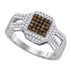 Image 1 : 10KT White Gold 0.40CTW COGNAC DIAMOND FASHION RING