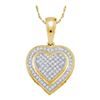 Image 1 : 10KT Yellow Gold 0.25CTW DIAMOND HEART PENDANT