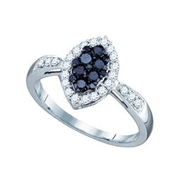 10K White-gold 0.56CT BLACK DIAMOND FASHION RING