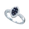 Image 1 : 10K White-gold 0.56CT BLACK DIAMOND FASHION RING