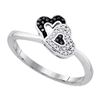 Image 1 : 925 Sterling Silver White 0.08CTW DIAMOND HEART RING