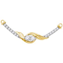 14kt Yellow Gold Womens Round Diamond 2-stone Hearts To