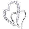 Image 1 : 10KT White Gold 0.37CTW DIAMOND HEART PENDANT